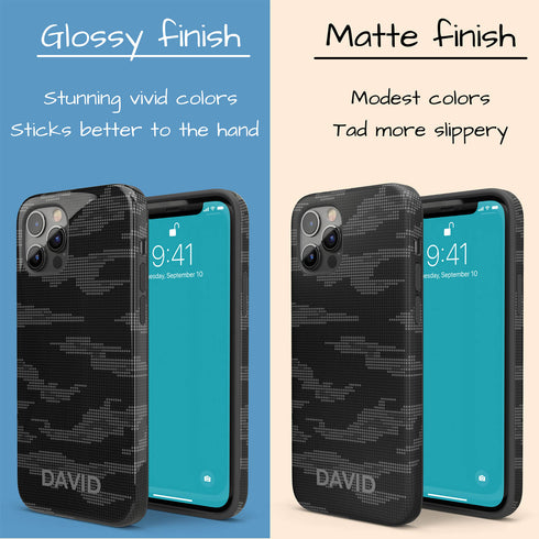 Digital Camo Custom Name Men's iPhone Case